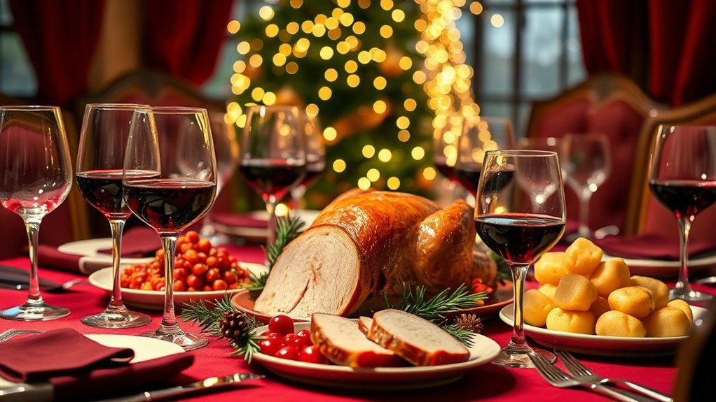 options de menu de traiteur de Noël