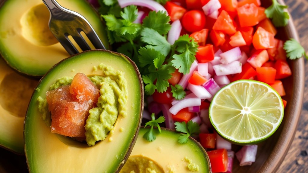 ingrédients authentiques pour le guacamole mexicain