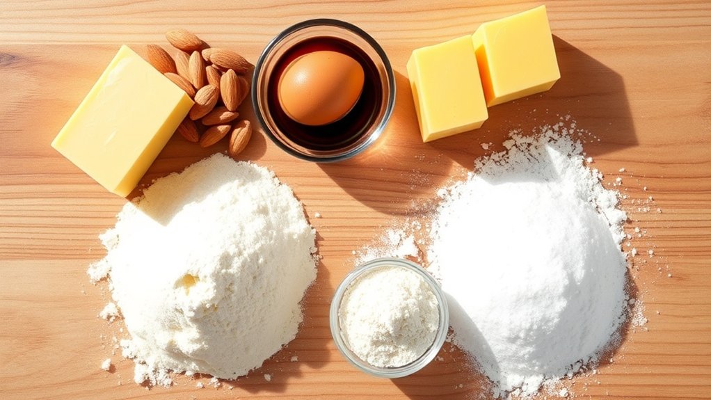 essentiels des ingrédients de la frangipane classique