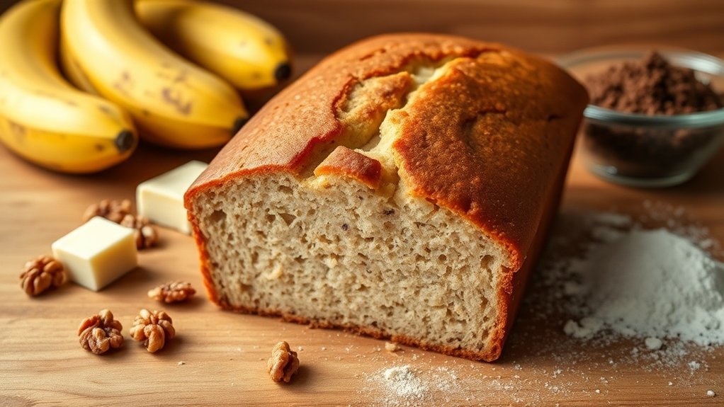 Ingrédients pour un pain aux bananes moelleux